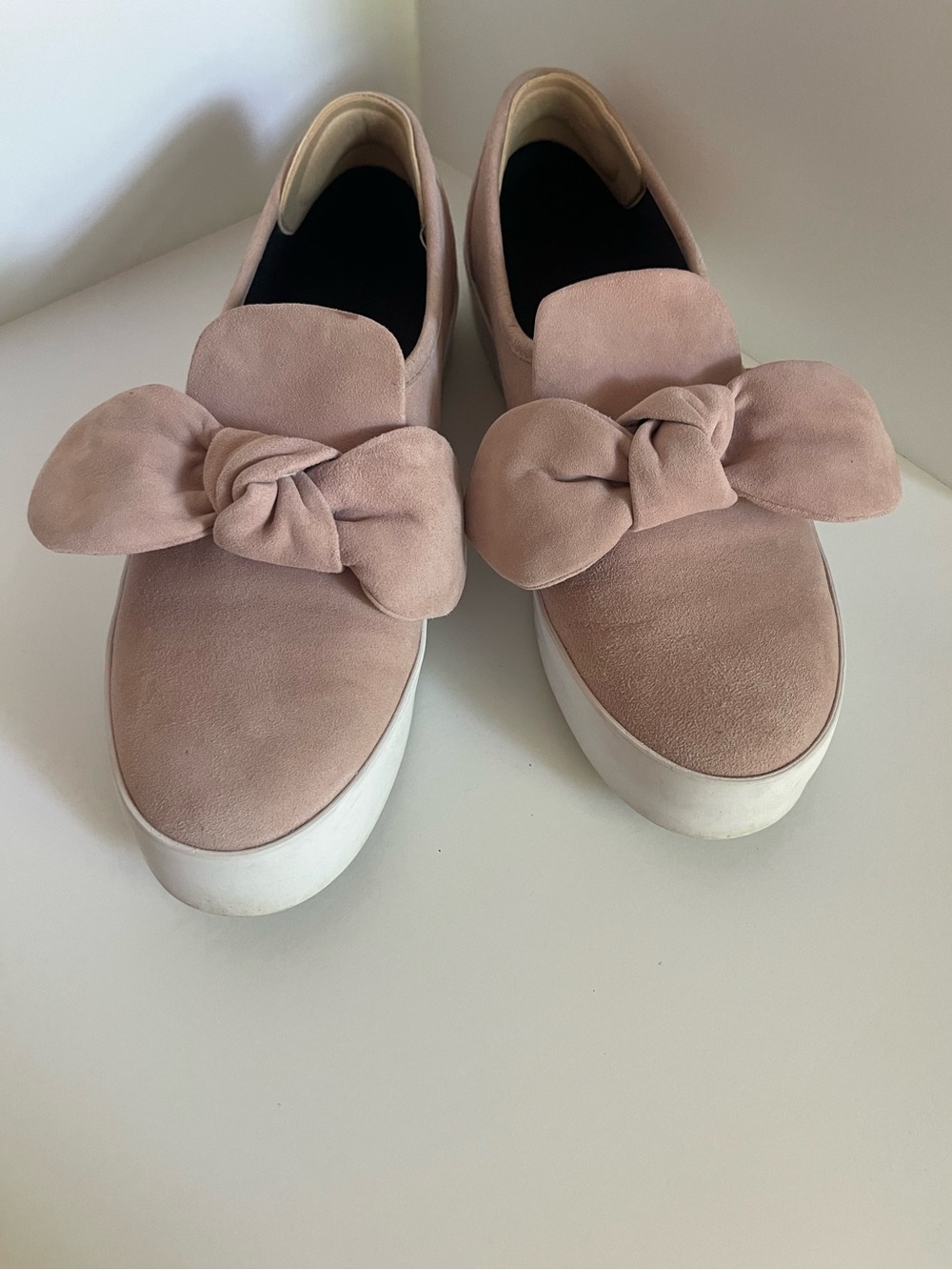 Rebecca Minkoff Light Pink Bow Slip-on Platform Sneakers size 7.5